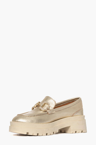 Mocassino Ibz Az pelle oro accessorio strass