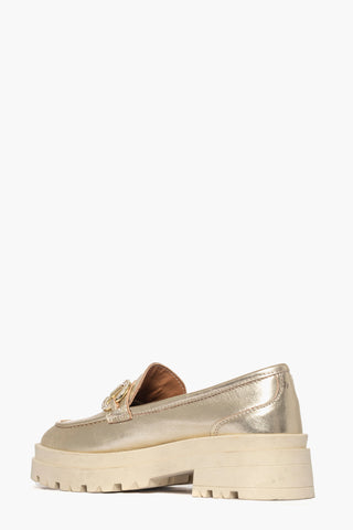 Mocassino Ibz Az pelle oro accessorio strass