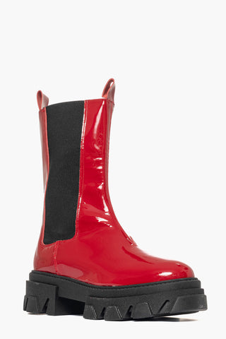Stivaletti Wake 12 vernice rosso con elastici