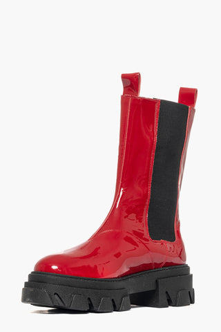 Stivaletti Wake 12 vernice rosso con elastici