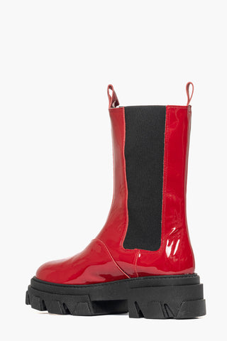 Stivaletti Wake 12 vernice rosso con elastici