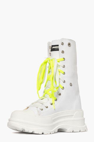 Sneakers denim bianco con clip doppio laccio Leone 9