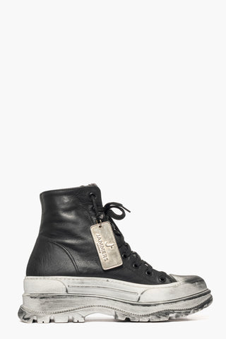 Sneakers stivaletto pelle nero spazzolato Leone 6