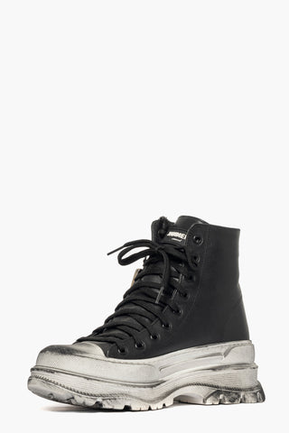 Sneakers stivaletto pelle nero spazzolato Leone 6