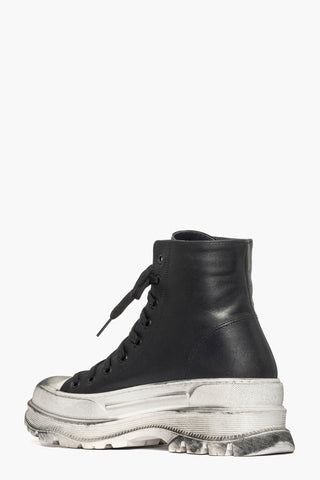 Sneakers stivaletto pelle nero spazzolato Leone 6