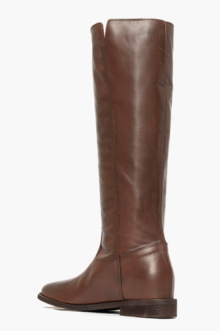 Stivali pelle marrone con rialzo Roma v 89