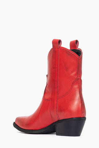 Oldwest 3 red leather ankle boots