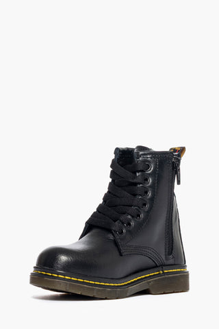 Stivaletti con lacci pelle nero New York Baby