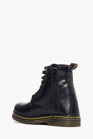 Stivaletti con lacci pelle nero New York Baby