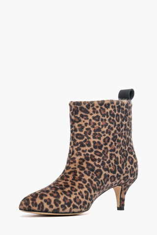 Ankle boots 2504 leopard-print synthetic ponyskin with black leather insert