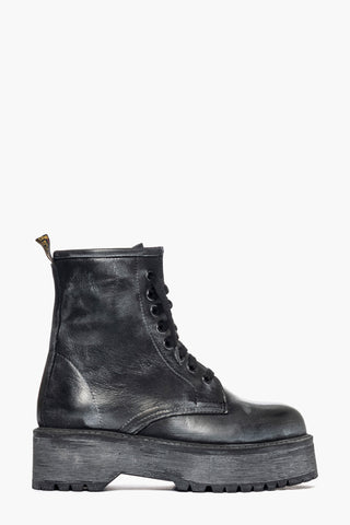 Black nubuck Oxford ankle boots