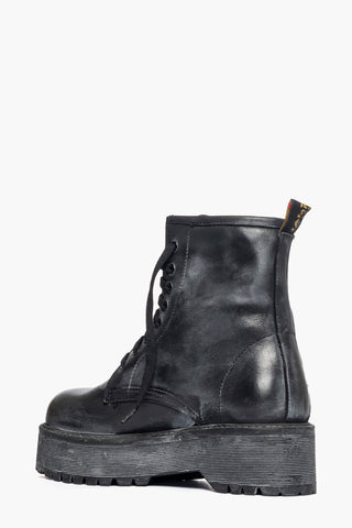 Black nubuck Oxford ankle boots