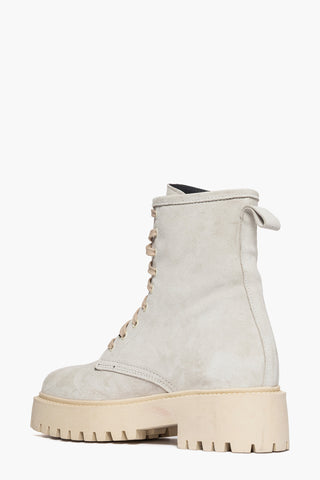 Stivaletti camoscio beige con lacci Boomerang 10