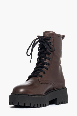 Stivaletti pelle testa di moro con lacci Boomerang 10