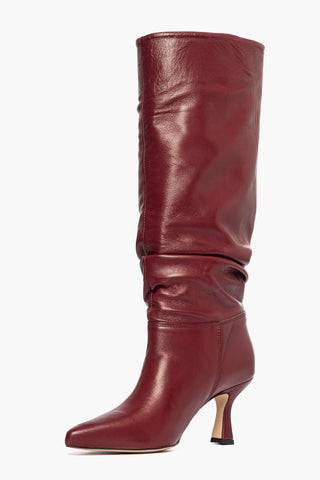 Stivale aggrappato pelle bordeaux Love 20