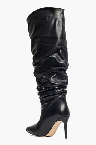 Stivale aggrappato pelle nero Orietta Chic