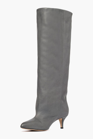 Stivale gambale ampio Angel L pelle grigio