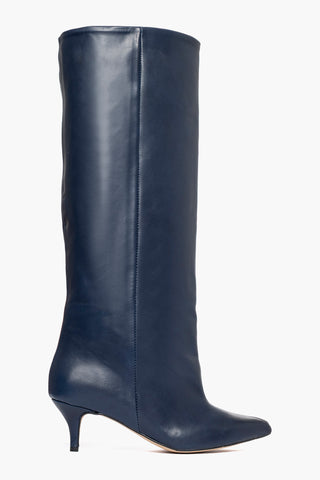 Stivale gambale ampio Angel L pelle blu