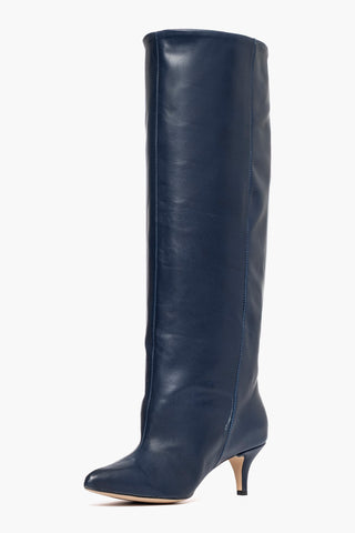 Stivale gambale ampio Angel L pelle blu