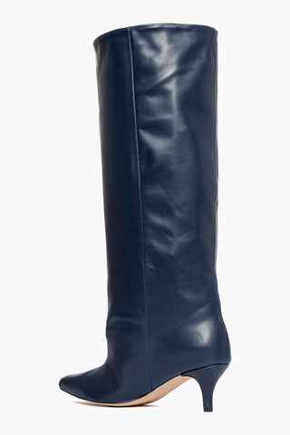 Stivale gambale ampio Angel L pelle blu