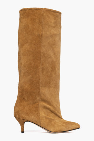 Stivale gambale ampio Angel L camoscio cuoio