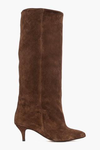 Stivale gambale ampio Angel L camoscio marrone