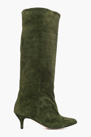 Stivale gambale ampio Angel L camoscio verde militare