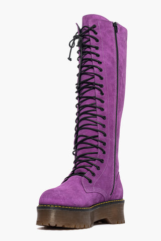 Stivali Oxford City camoscio viola