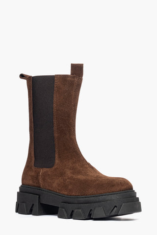 Wake 12 brown suede ankle boots with elastic