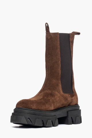 Wake 12 brown suede ankle boots with elastic