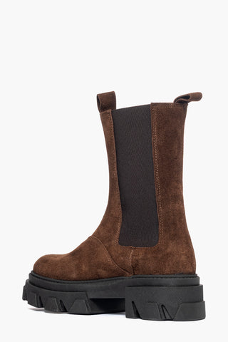 Wake 12 brown suede ankle boots with elastic