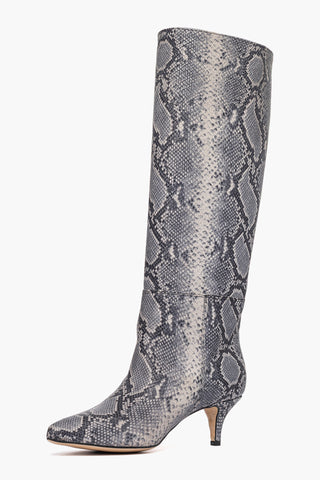 Stivale pelle pitone bianco grigio Angel 2662