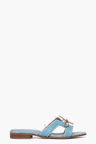 Ciabatta Amalfi New jeans e riporto pelle celeste