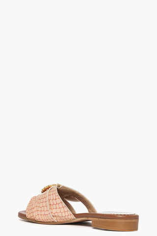 Ciabatta Chic cocco semilucido rosa con fibbia strass