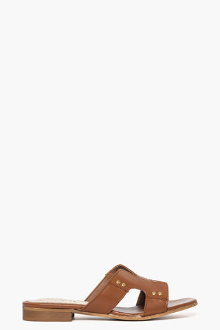 Ciabatta Amalfi borchie pelle cuoio