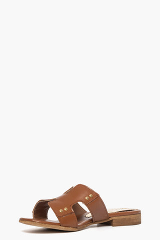 Ciabatta Amalfi borchie pelle cuoio