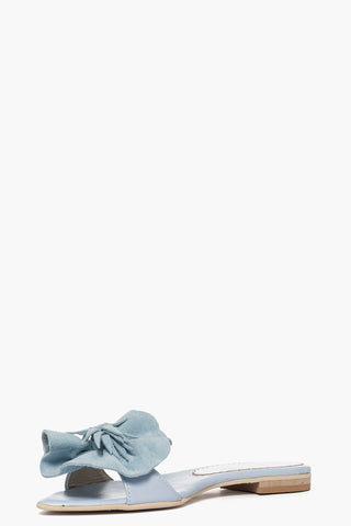 Ciabatta pelle e camoscio azzurro Fiore