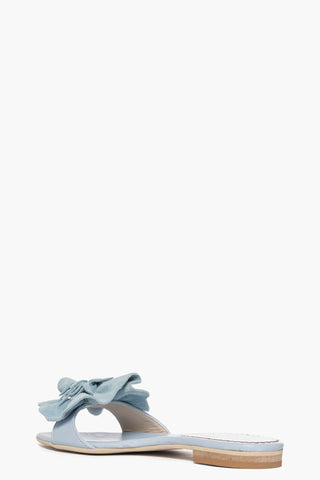 Ciabatta pelle e camoscio azzurro Fiore