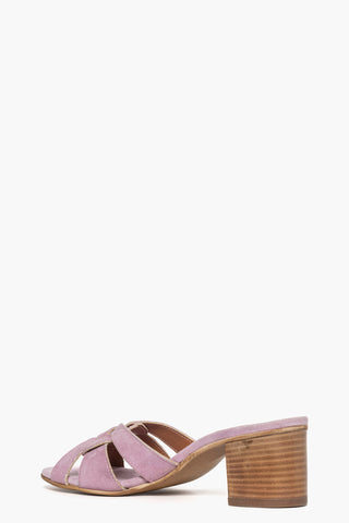 Ciabatta Ischia 2 camoscio lilla tacco 5