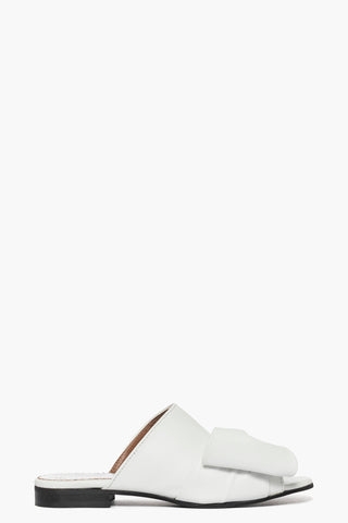 Zapatilla Alana lazo piel blanca