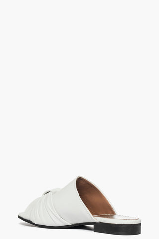 Zapatilla Alana lazo piel blanca