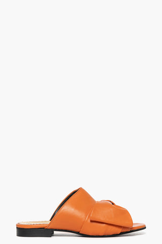 Zapatilla Alana piel naranja lazo