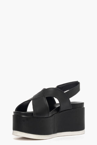 Sandalo zeppa Holly 6 pelle nero