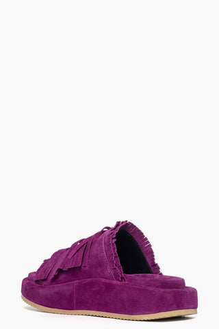 Ciabatta Marrakech camoscio viola con frange