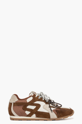 Sneakers camoscio cuoio Isabel con doppio laccio JL