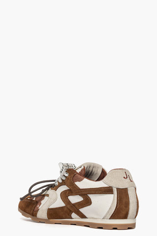 Sneakers camoscio cuoio Isabel con doppio laccio JL