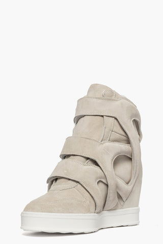 Sneakers Upp String con strappo e rialzo interno beige
