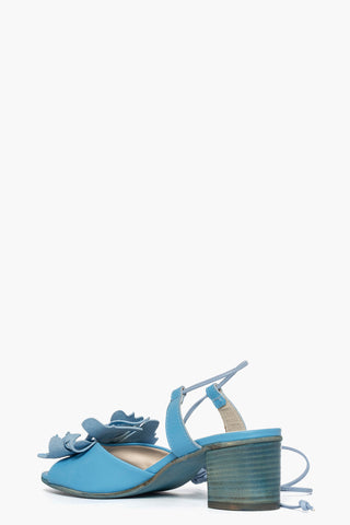 Sandalo Olo Fiore pelle azzurro