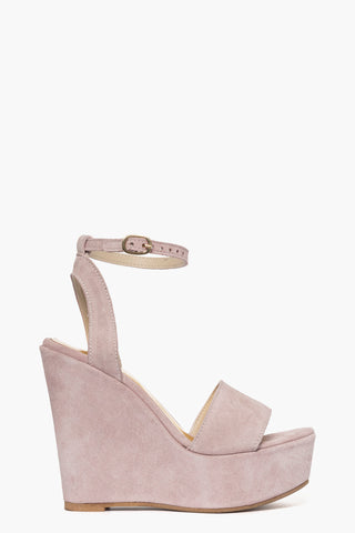 Sandali con zeppa Carmensita Lia camoscio rosa