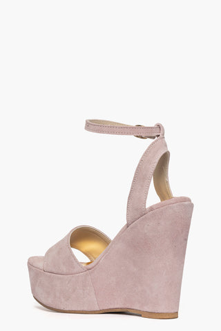 Sandali con zeppa Carmensita Lia camoscio rosa